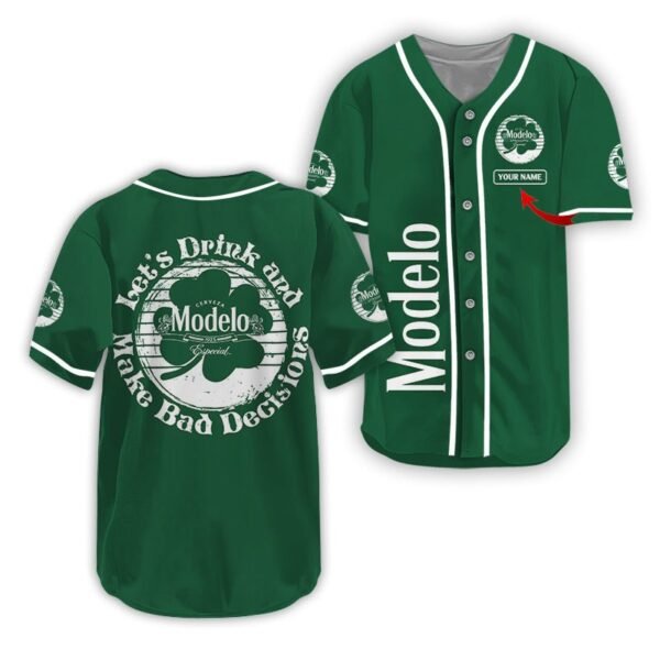 Personalized Modelo St Patrick's Day Baseball Jersey