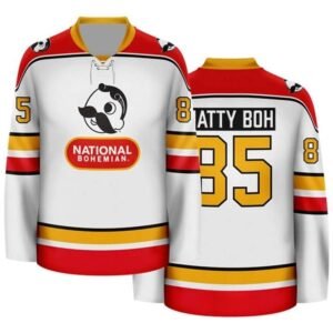 Personalized National Bohemian Stripe Hockey Jersey