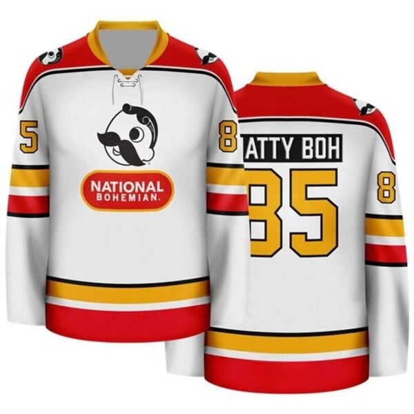 Personalized National Bohemian Stripe Hockey Jersey
