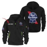 Personalized Pabst Blue Ribbon Quarter Zip Hooded Sweatshirt
