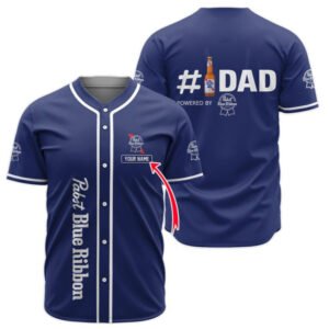 Personalized Pabst Blue Ribbon Happy Father's Day Baseball Jersey
