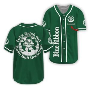 Personalized Pabst Blue Ribbon St Patrick's Day Baseball Jersey