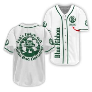 Personalized Pabst Blue Ribbon St Patrick's Day Baseball Jersey - Flexiquor.com