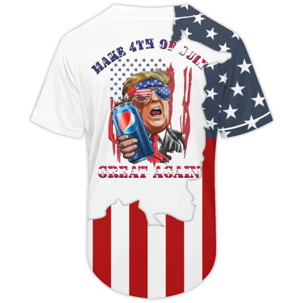 Personalized Pepsi Cola Donald Trump Independence Day Baseball Jersey