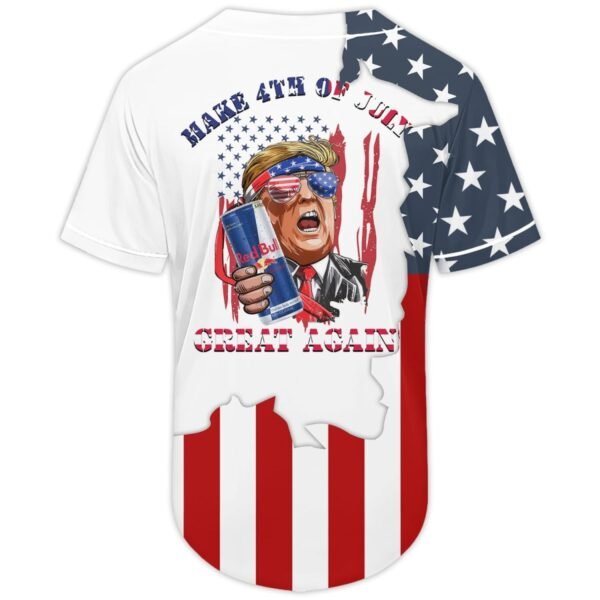 Personalized Red Bull Donald Trump Independence Day Baseball Jersey