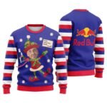 Personalized Red Bull Make Christmas Drunk Again Ugly Sweater