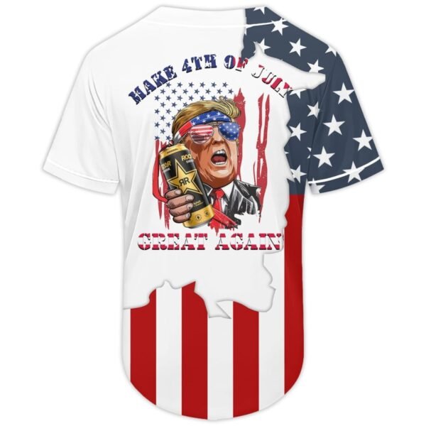 Personalized Rockstar Donald Trump Independence Day Baseball Jersey