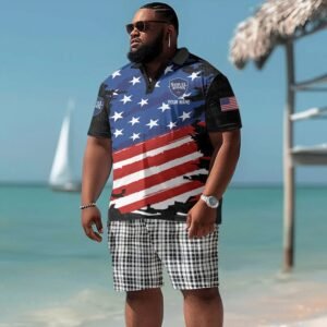 Personalized Samuel Adams Freedom Eagle Men's Plus Size Polo Shirt
