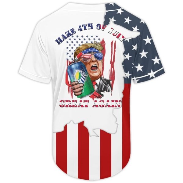 Personalized Sprite Donald Trump Independence Day Baseball Jersey