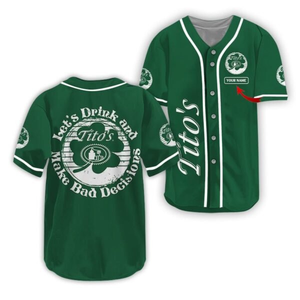 Personalized Tito's St Patrick's Day Baseball Jersey