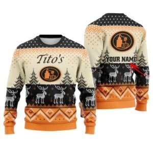 Personalized Tito's Winter Reindeer Ugly Sweater