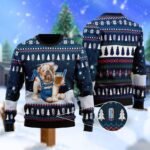 Bulldog Drink Natural Light Beer Christmas Ugly Sweater