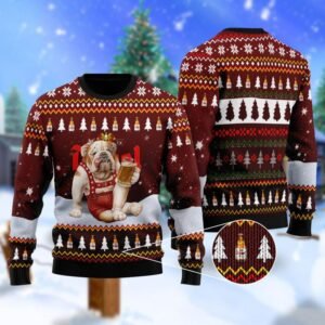 Bulldog Drink Duvel Beer Christmas Sweater