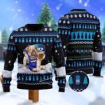 Bulldog Drink Bud Light Beer Christmas Ugly Sweater