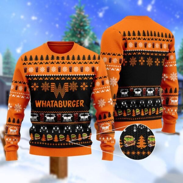 Christmas Scenes With Whataburger Ugly Sweater