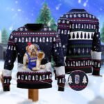 Bulldog Drink Pabst Blue Ribbon Beer Christmas Sweater