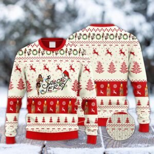 Sailor Jerry Rum Reindeer Snowy Night Ugly Sweater