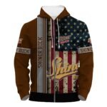 Shiner Bock Stainless Steel American Flag Hoodie & Zip Hoodie