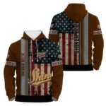 Shiner Bock Stainless Steel American Flag Hoodie & Zip Hoodie