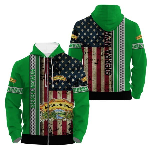 Sierra Nevada Stainless Steel American Flag Hoodie & Zip Hoodie