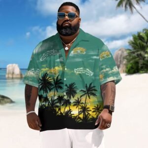 Sierra Nevada Sunset Men's Plus Size Hawaiian Shirt