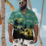 Sierra Nevada Sunset Men's Plus Size Hawaiian Shirt