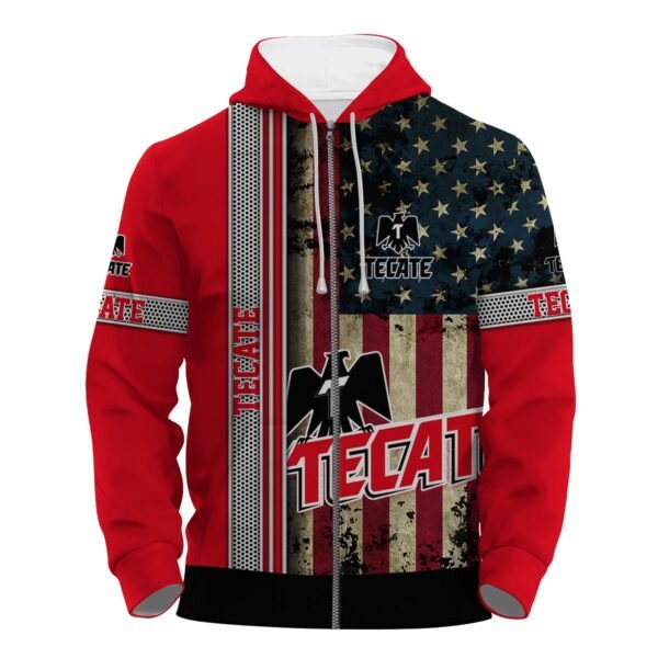Tecate Stainless Steel American Flag Hoodie & Zip Hoodie