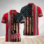 Tecate Stainless Steel American Flag Polo Shirt