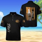 Tito's American Flag Men's Plus Size Polo Shirt