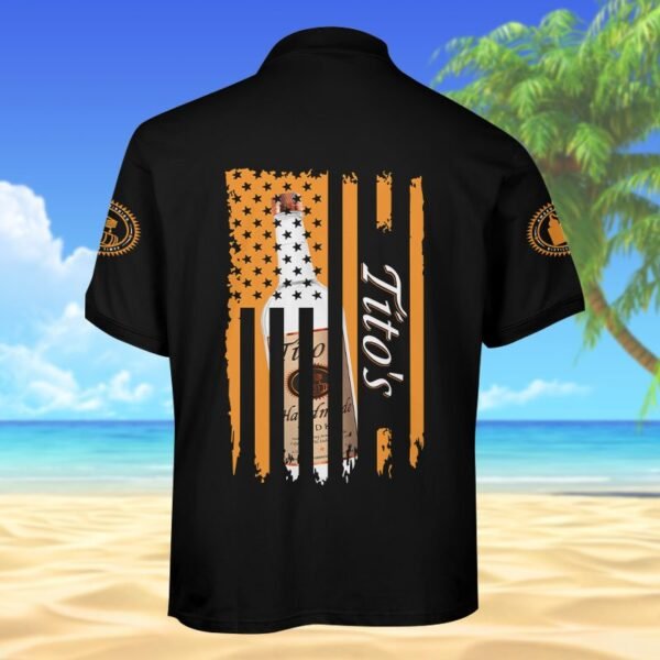 Tito's American Flag Men's Plus Size Polo Shirt