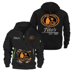 Tito's Scratches Marks Quarter Zip Hooded Sweatshirt