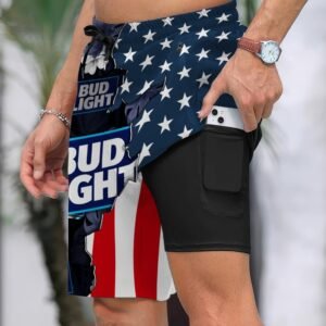 Tropical America Bud Light Compression Liner Swim Trunks - Flexiquor.com