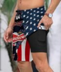 Tropical America Budweiser Compression Liner Swim Trunks