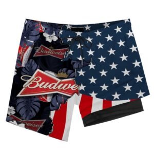 Tropical America Budweiser Compression Liner Swim Trunks