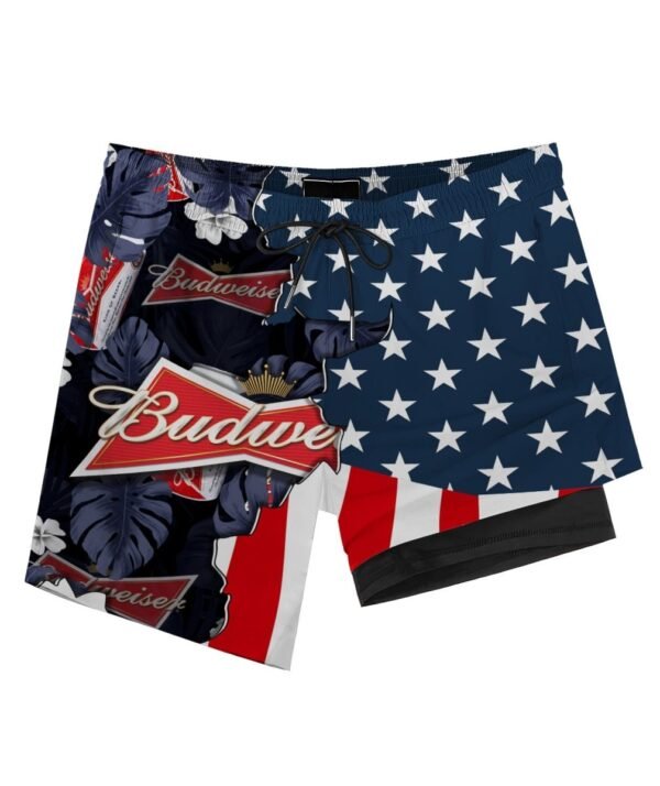 Tropical America Budweiser Compression Liner Swim Trunks