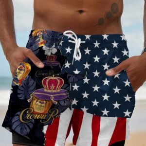 Tropical America Crown Royal Compression Liner Swim Trunks - Flexiquor.com