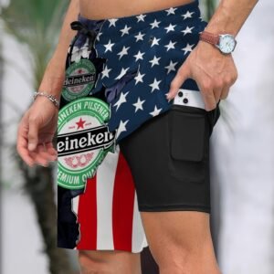 Tropical America Heineken Compression Liner Swim Trunks - Flexiquor.com