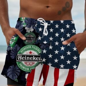 Tropical America Heineken Compression Liner Swim Trunks