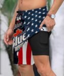Tropical America Labatt Blue Compression Liner Swim Trunks