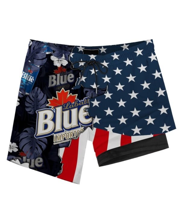 Tropical America Labatt Blue Compression Liner Swim Trunks