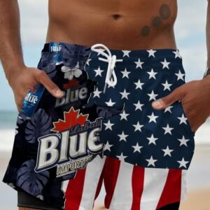 Tropical America Labatt Blue Compression Liner Swim Trunks - Flexiquor.com