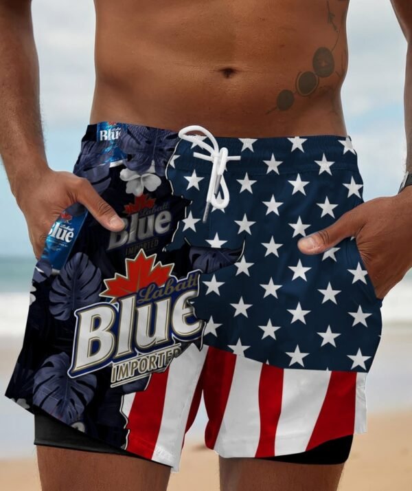 Tropical America Labatt Blue Compression Liner Swim Trunks
