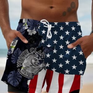 Tropical America White Claw Compression Liner Swim Trunks - Flexiquor.com