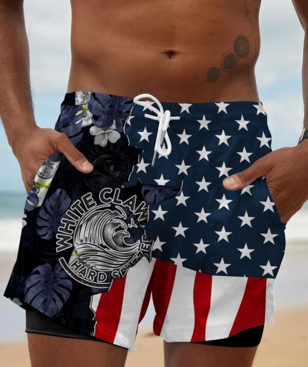 Tropical America White Claw Compression Liner Swim Trunks
