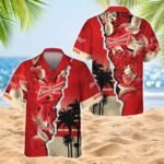 Tropical Torn Paper Budweiser Men's Plus Size Hawaiian Shirt