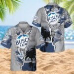Tropical Torn Paper Busch Light Hawaiian Shirt