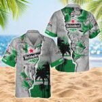 Tropical Torn Paper Heineken Hawaiian Shirt