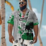 Tropical Torn Paper Heineken Men's Plus Size Hawaiian Shirt