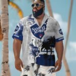 Tropical Torn Paper Samuel Adams Men's Plus Size Hawaiian Shirt