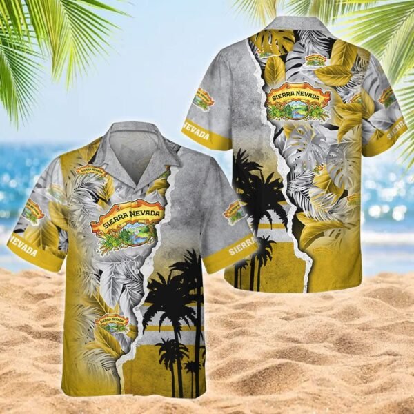 Tropical Torn Paper Sierra Nevada Men's Plus Size Hawaiian Shirt